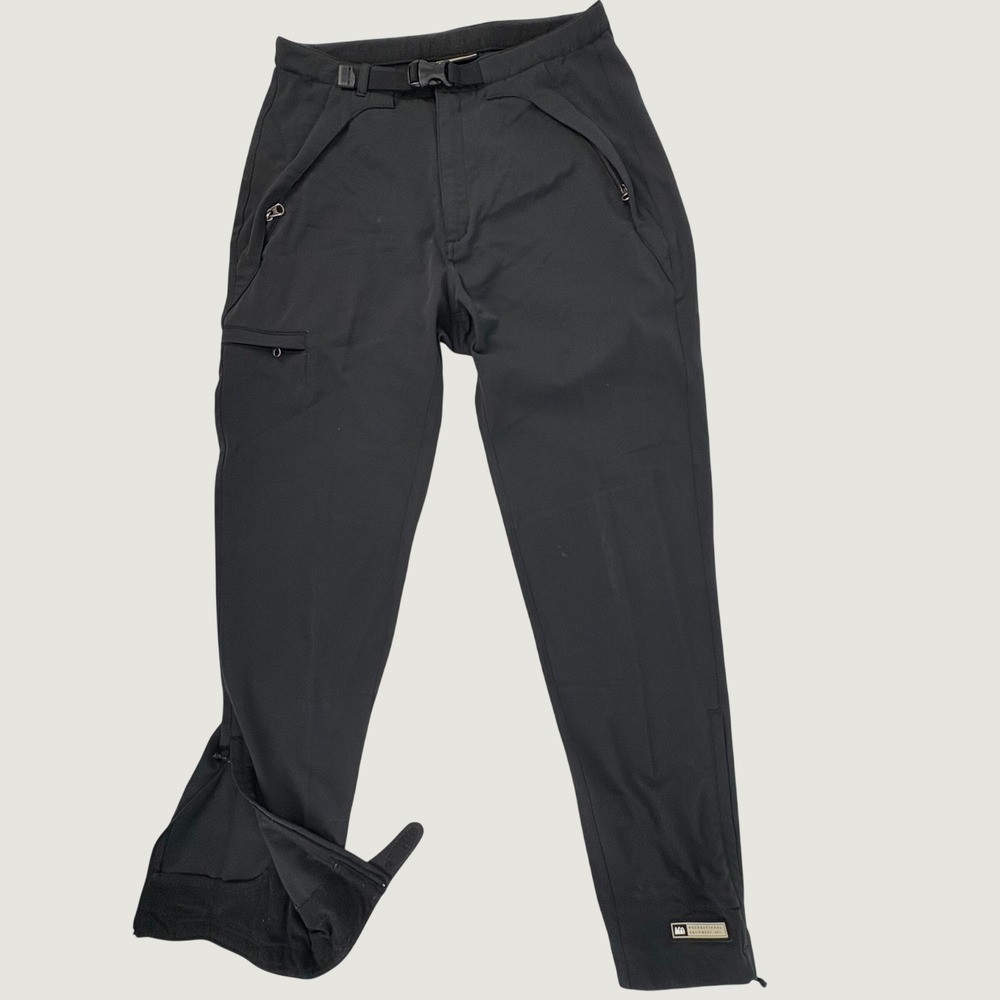 REI Hiking Pants Womens 8 Black Softshell Technical Stretch Belted Cargo